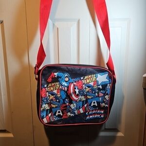 Superhero Graphic Men's Messenger Bag - Red and Blue